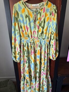 Rusty Ditsy Long Sleeve Dress in Sage Multi
